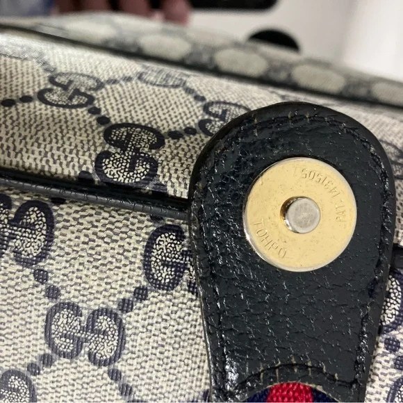 Vintage Blue Gucci GG Monogram Ophidia School Messenger Bag One Owner Good Shape - Picture 7 of 16